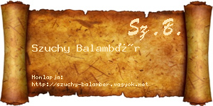 Szuchy Balambér névjegykártya